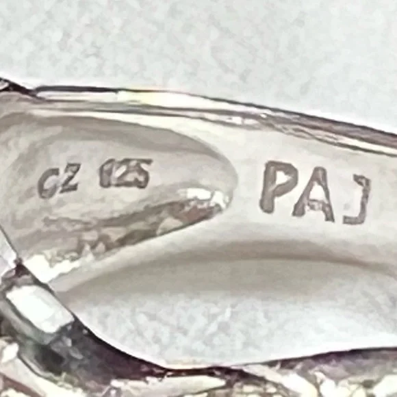 Ornate CZ Solitaire Sterling Silver Ring